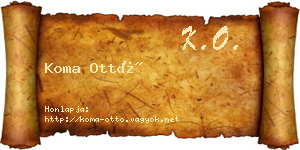 Koma Ottó névjegykártya